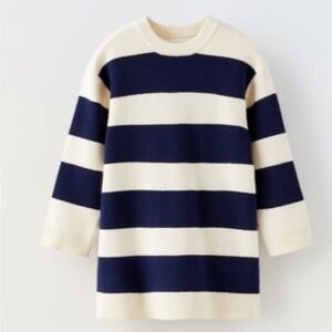 Zara Navy & Off White Toddler Dress